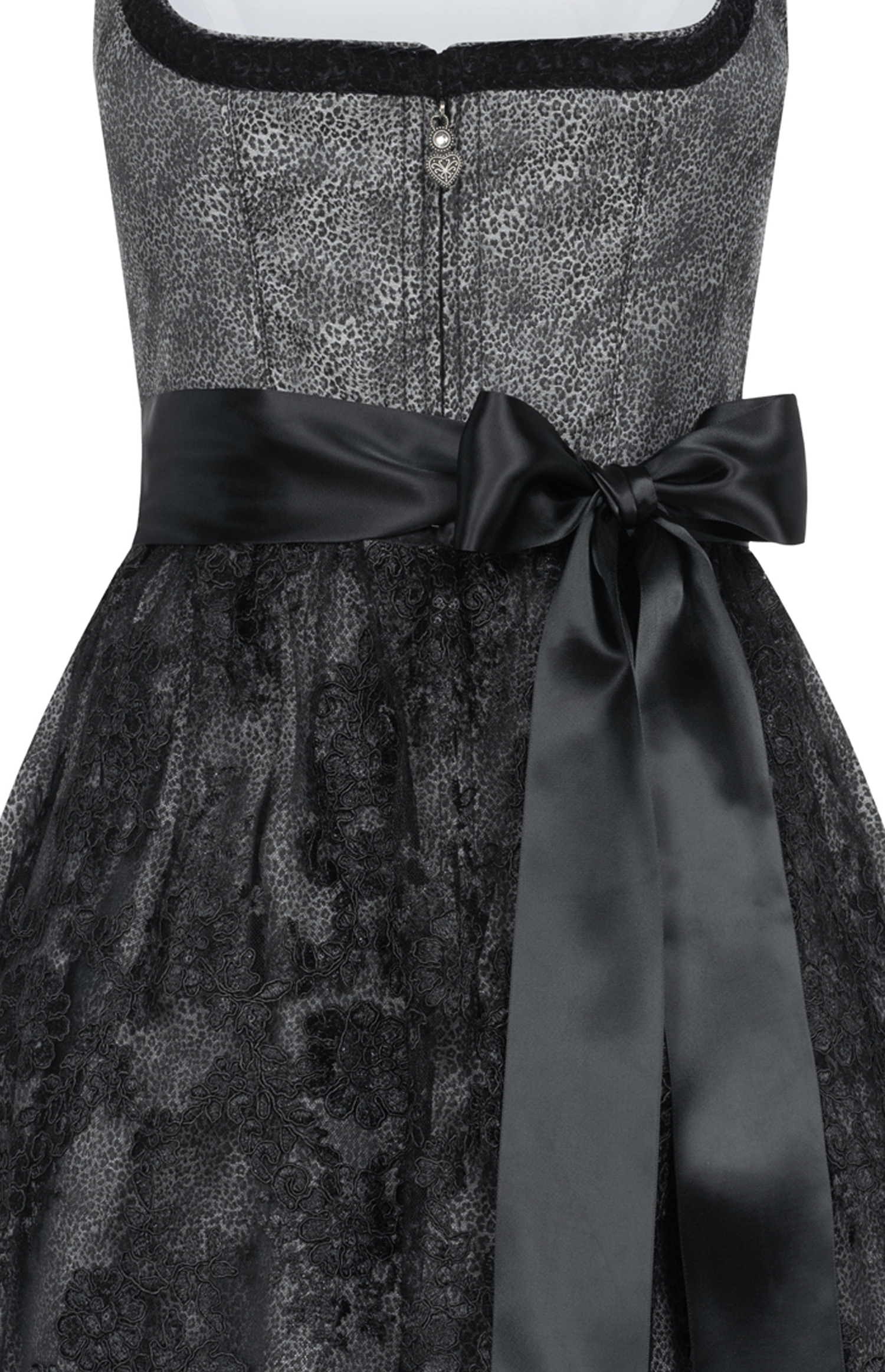 Midi Dirndl Leo in Silber von Nübler
