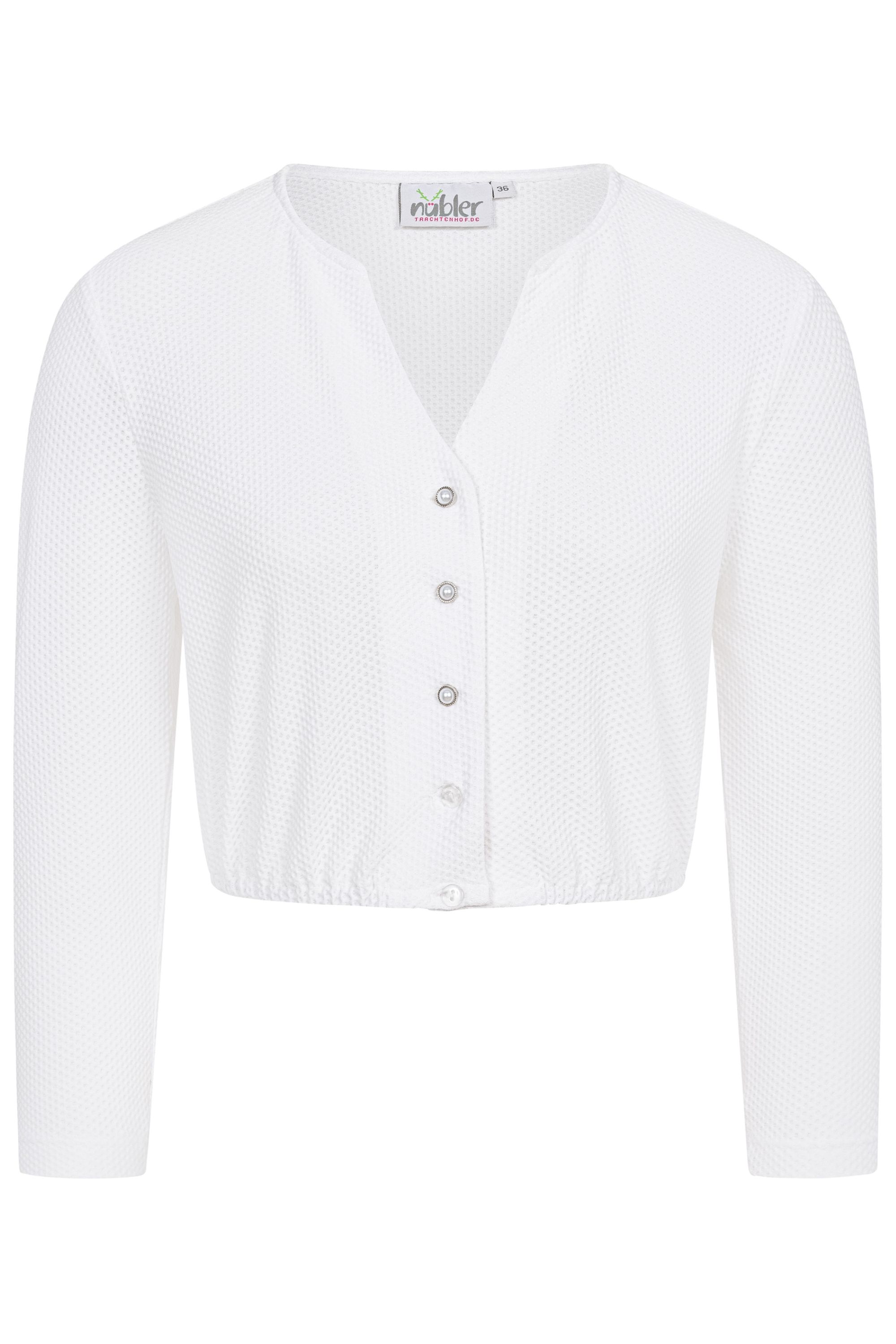 Dirndlbluse Langarm Lorena in Weiß