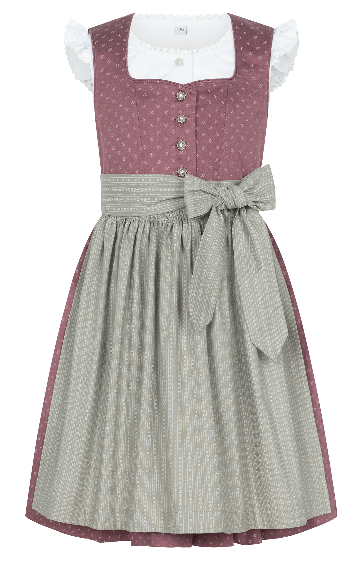 Kinderdirndl Fabia in Altrosa-Stein von Nübler