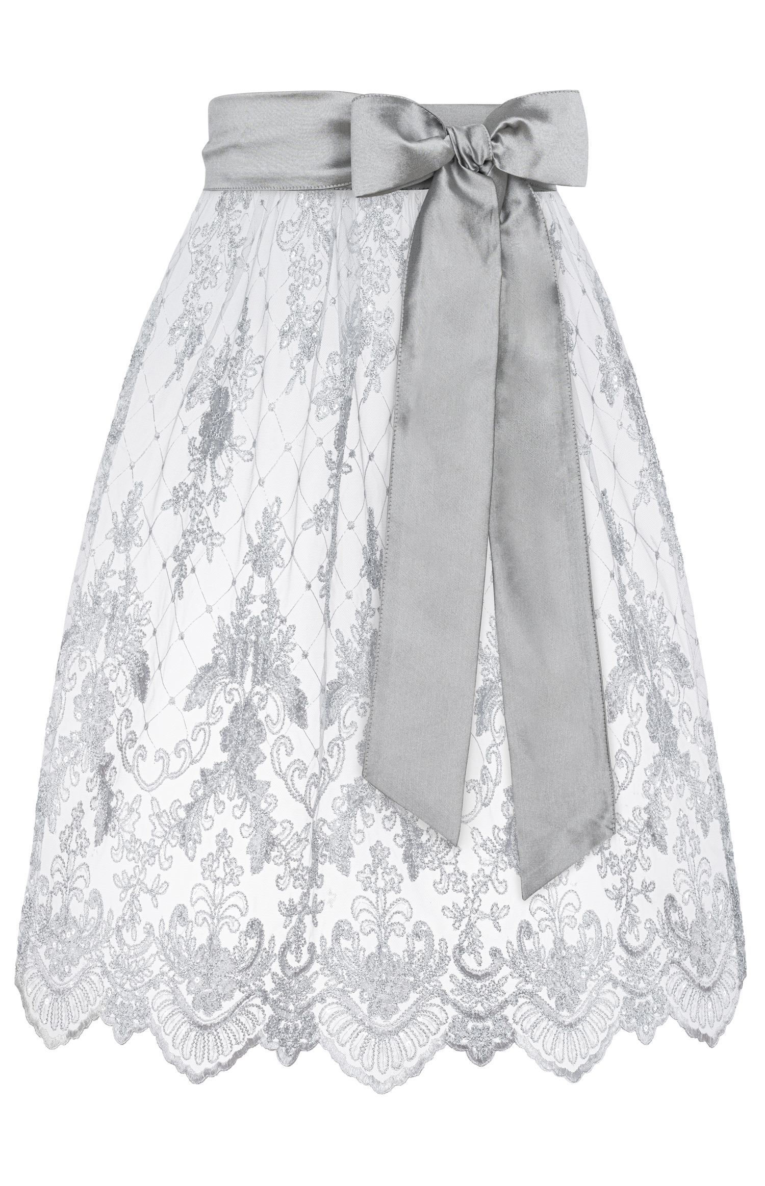 Dirndlschürze Gerti in Silber von Nübler