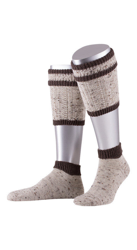 Loferl-Set kurz mit Socken in Natur-Braun meliert von Dirks Loferl-Set kurz mit Socken in Natur-Braun meliert von Dirks