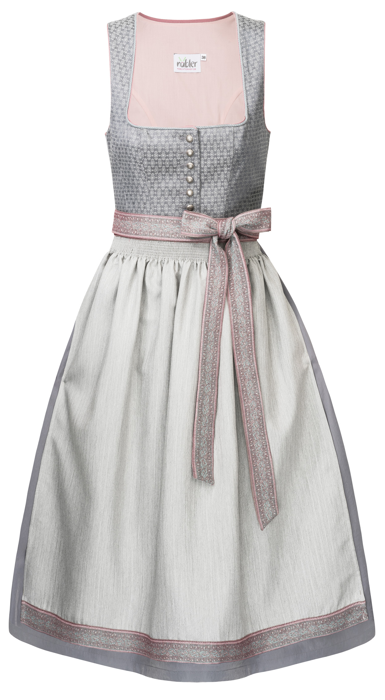 Dirndl lang Ellen in Silber von Nübler