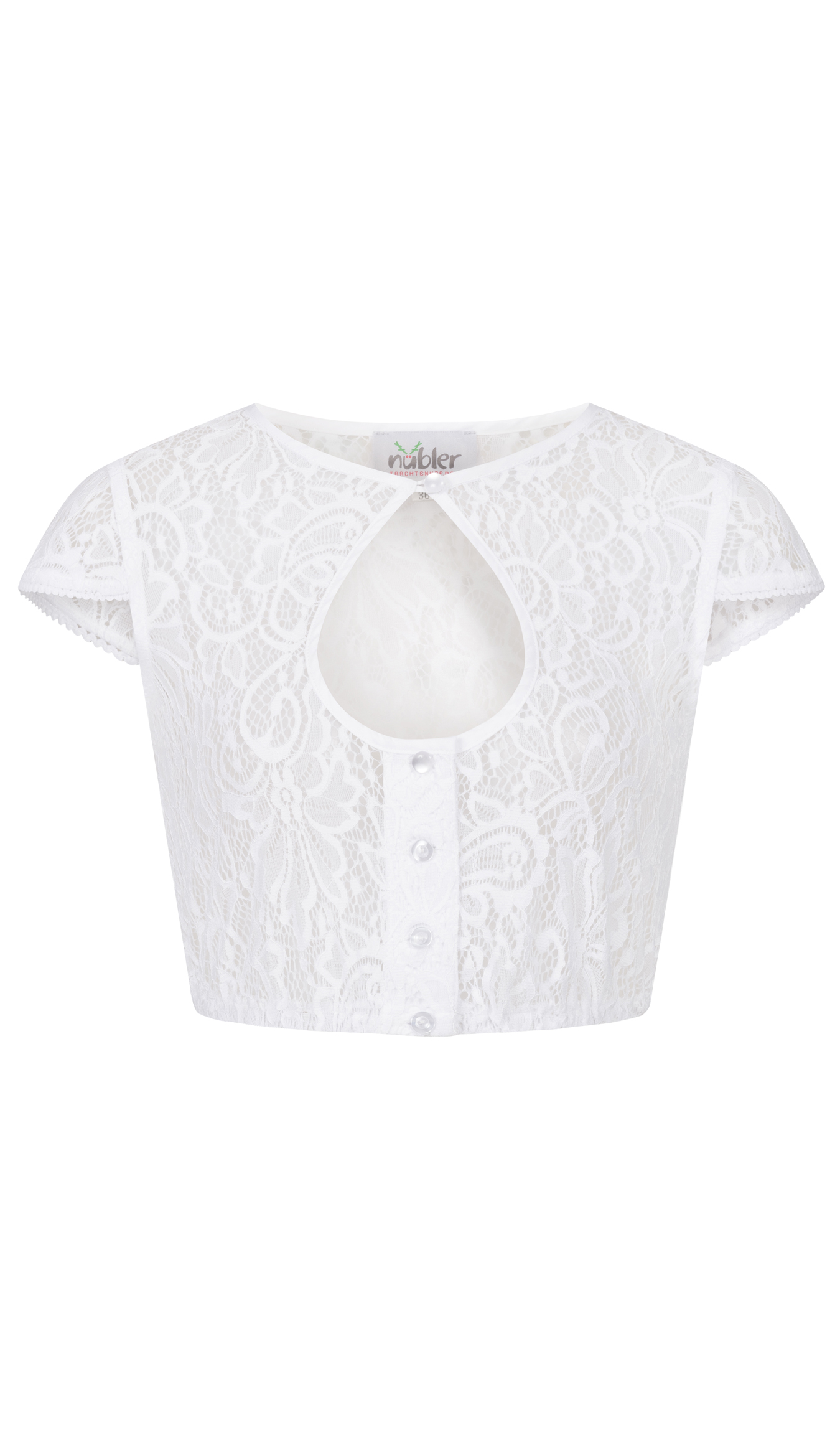 Dirndlbluse Kurzarm Tara in Weiß von Nübler