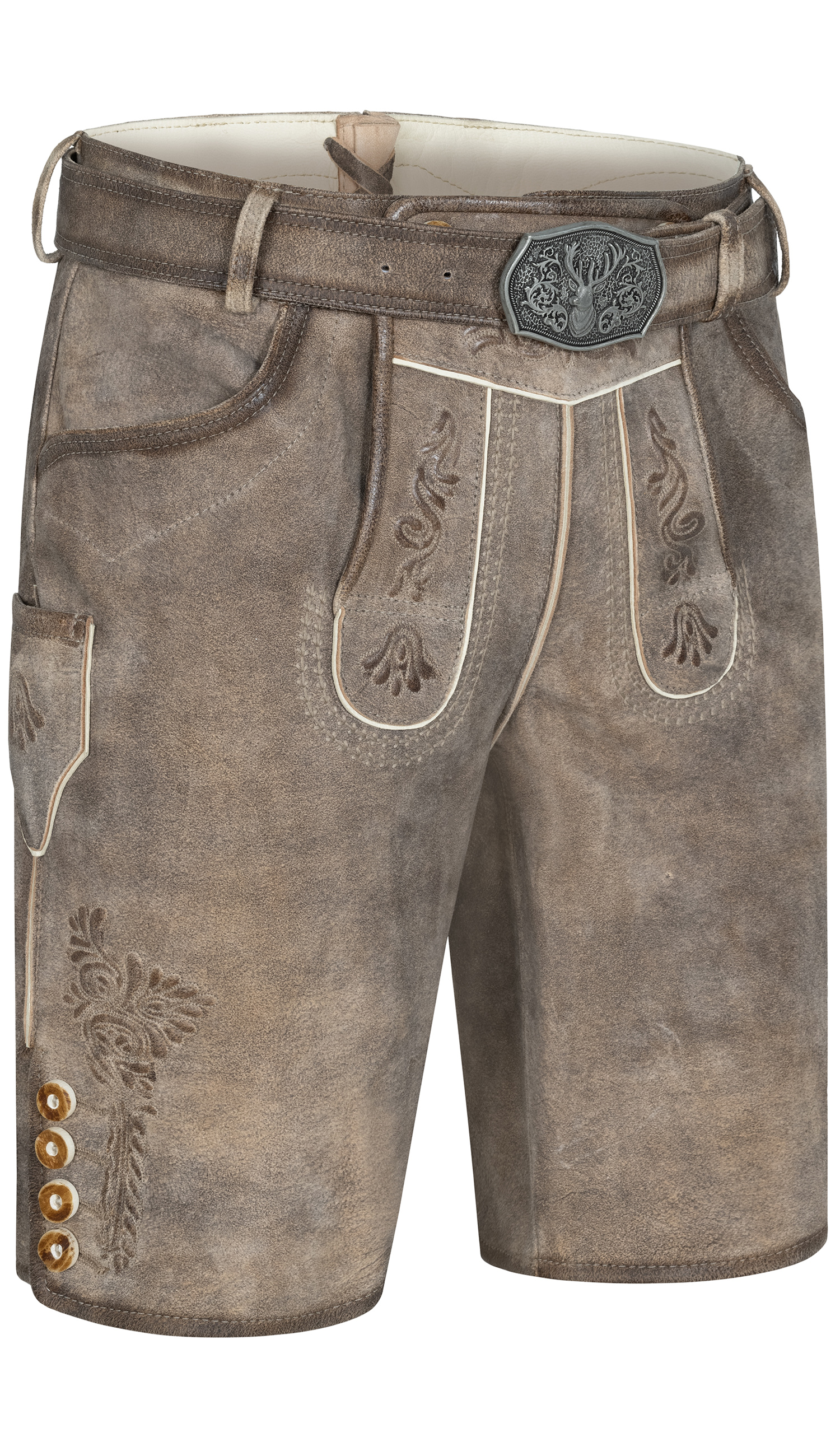 Lederhose kurz Berthold in Steinbeige von Nübler