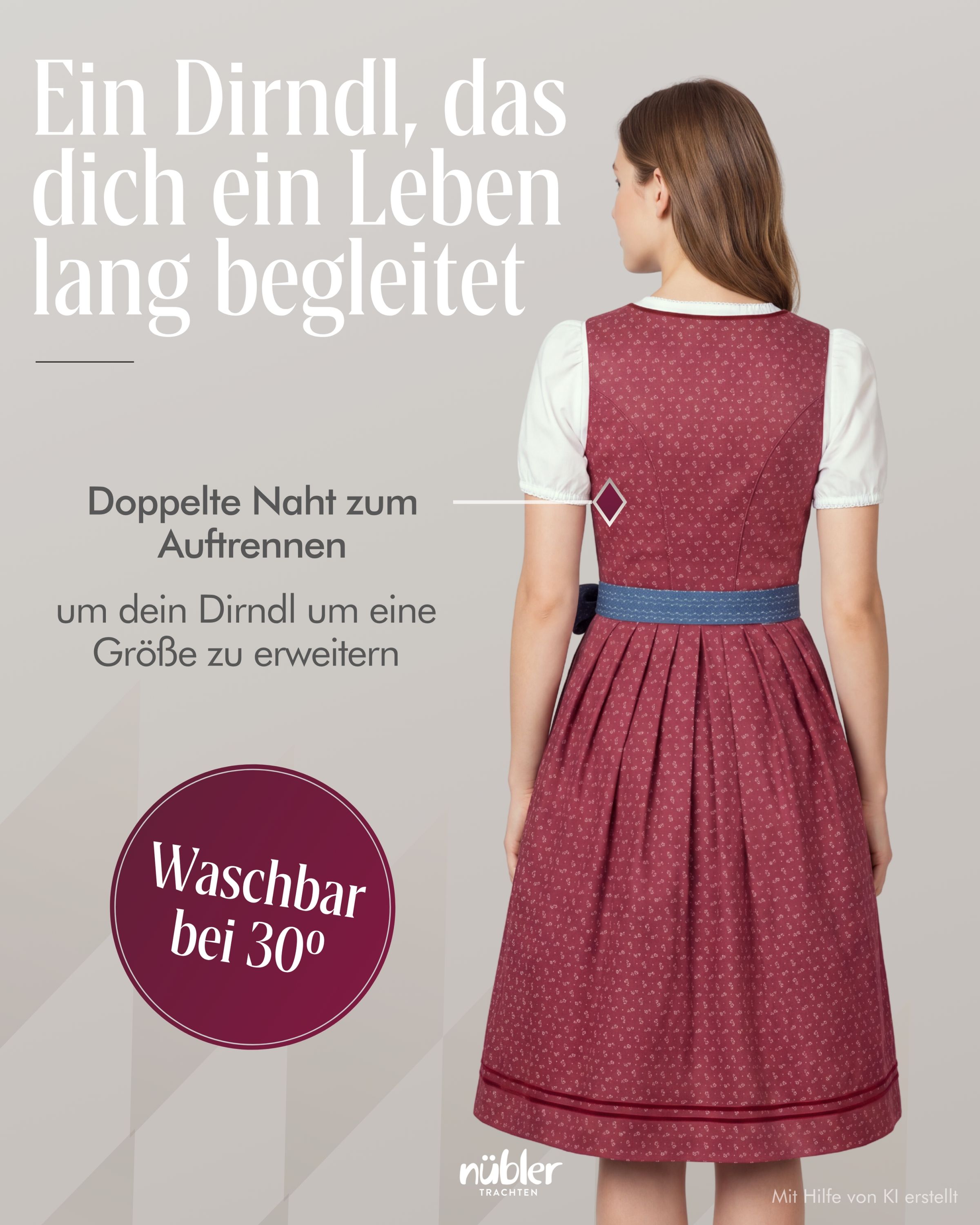Midi Dirnd Gesr in Bordo von Nübler