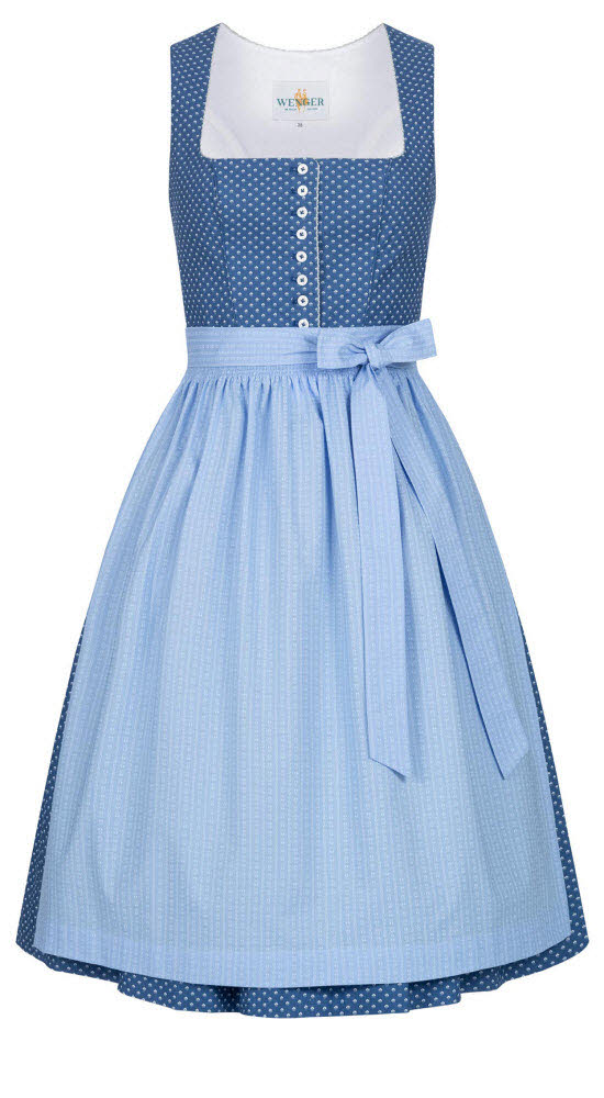 Midi Dirndl Cornelia in Blau von Wenger