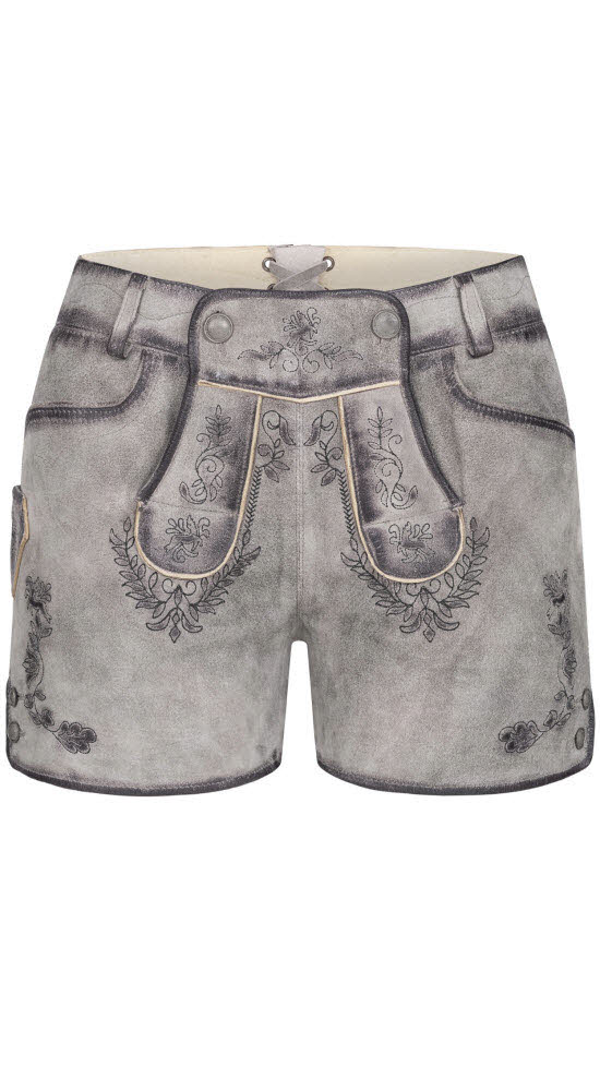 Lederhose Hotpant Tiana in Silber von Nübler