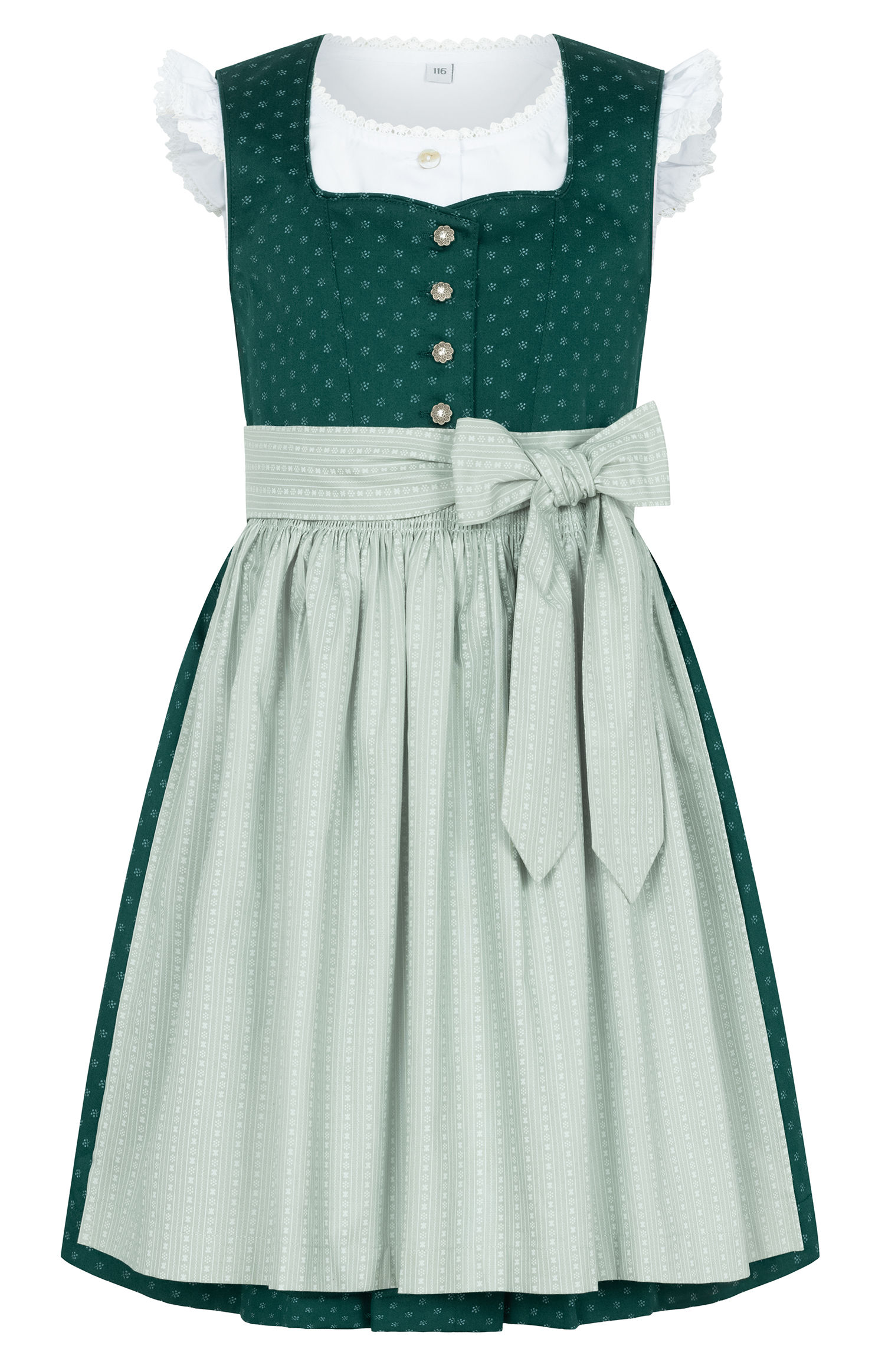 Kinderdirndl Fabia in Tanne-Mint, 3-teiliges Set