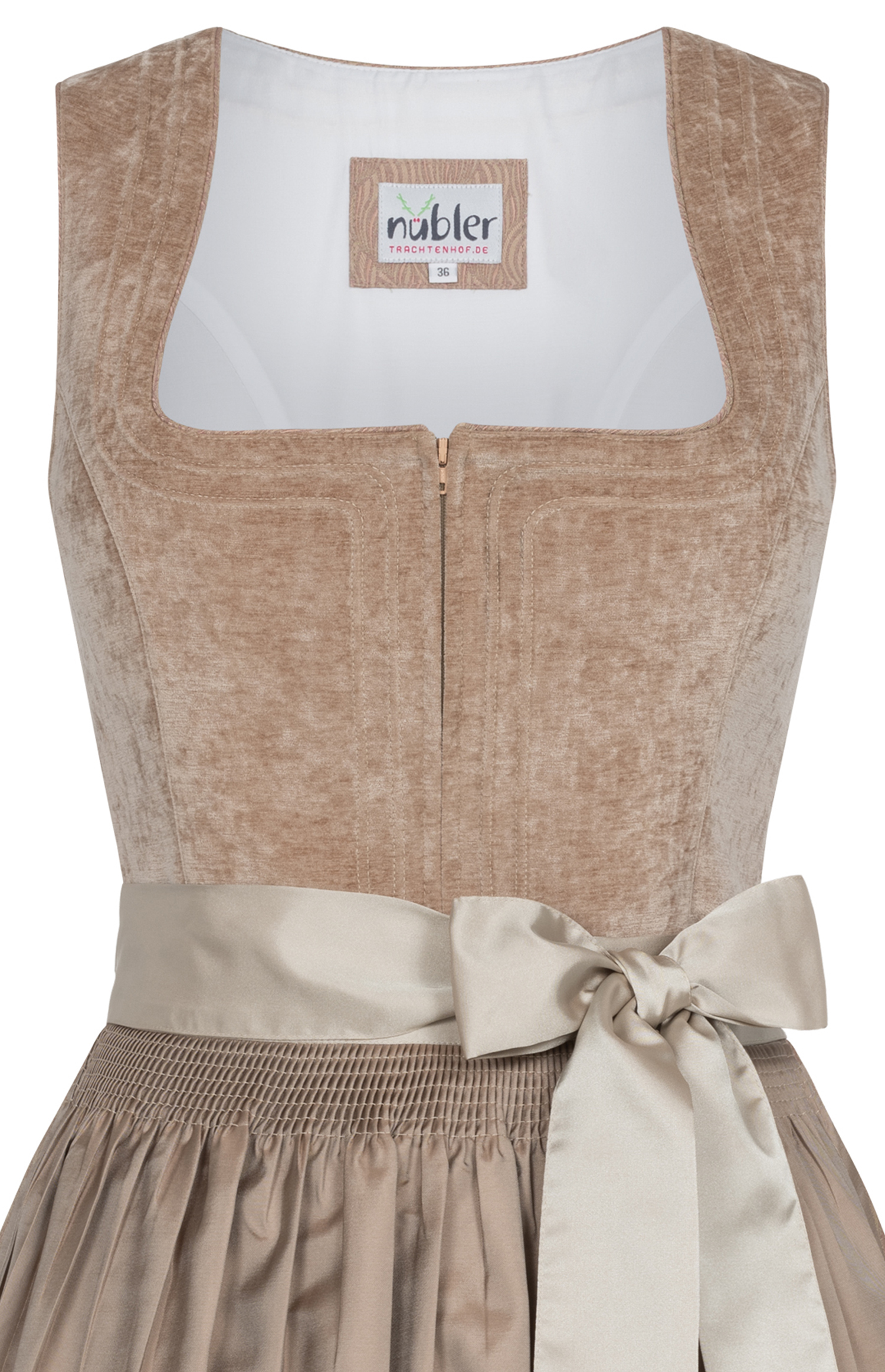 Midi Dirndl Klarissa in Karamellbeige von Nübler