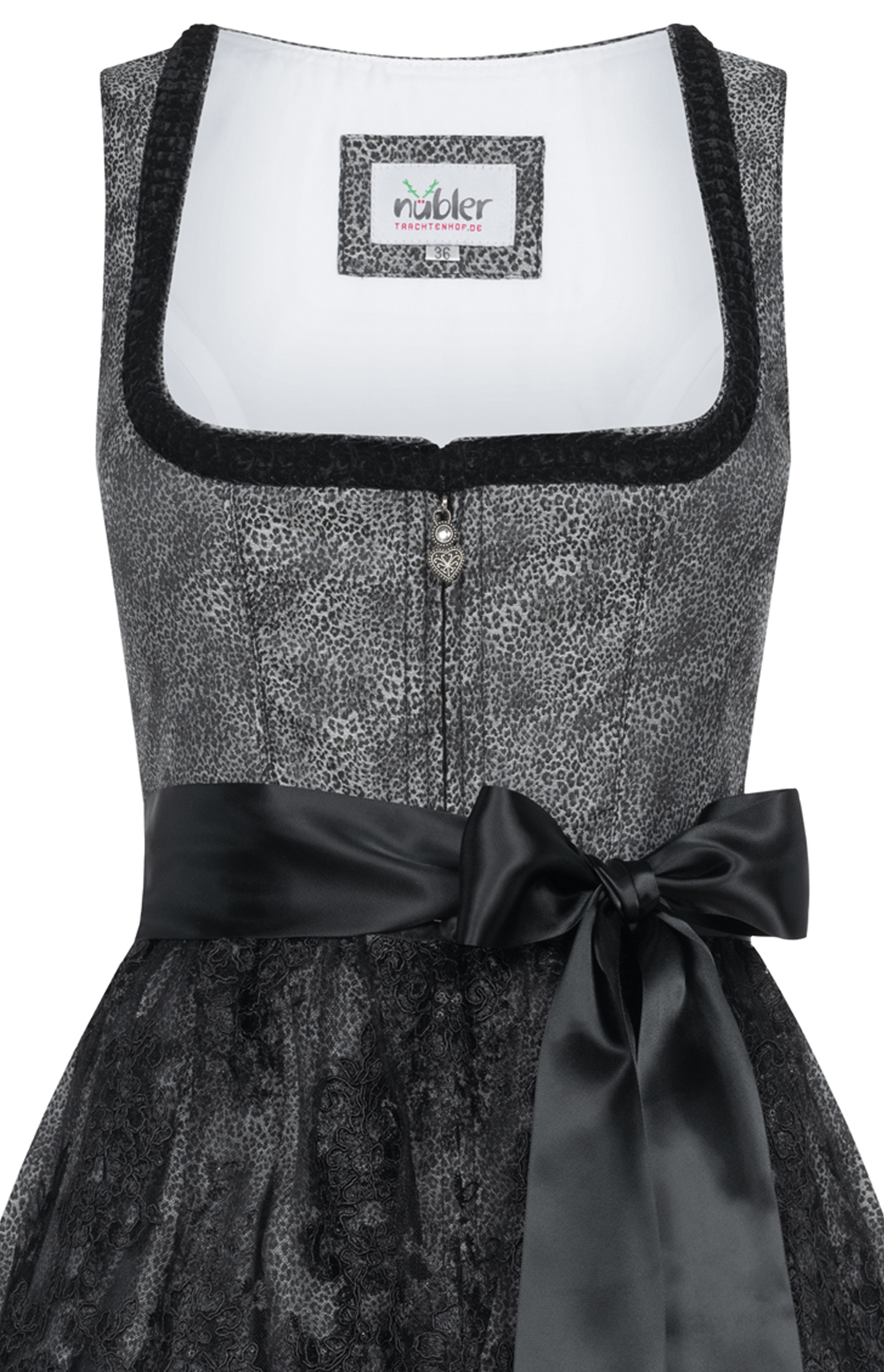 Midi Dirndl Leo in Silber von Nübler