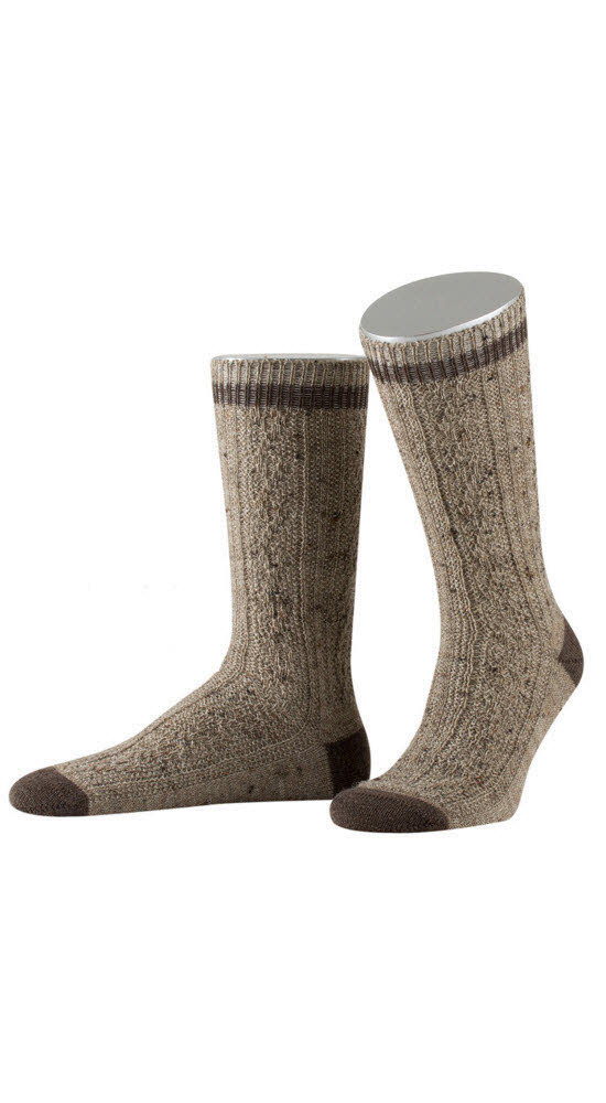 Herren Socken Paul in Braun meliert von Dirks Größe 142