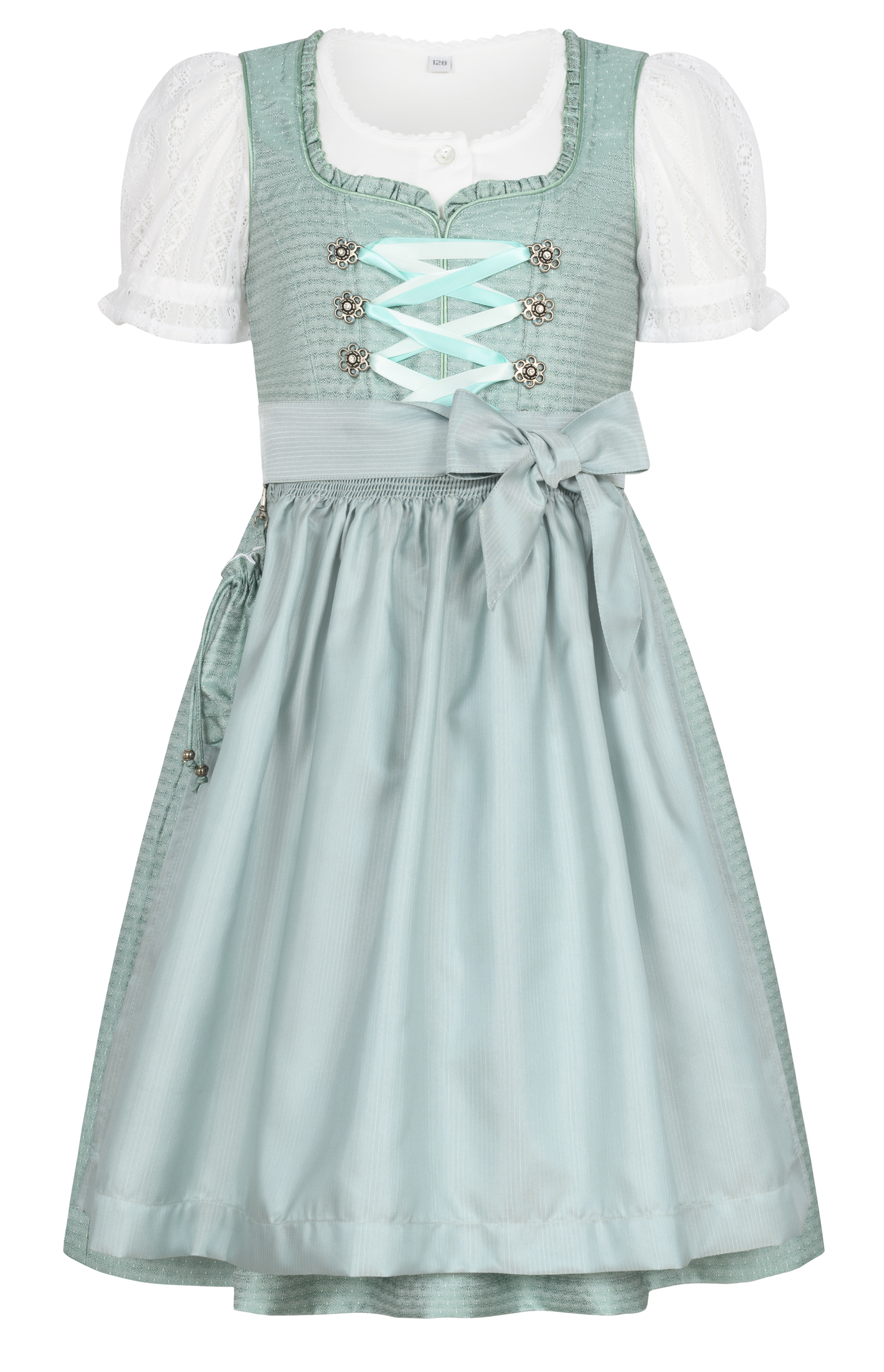 Kinderdirndl Gabrina in Grün, 3-teiliges Set