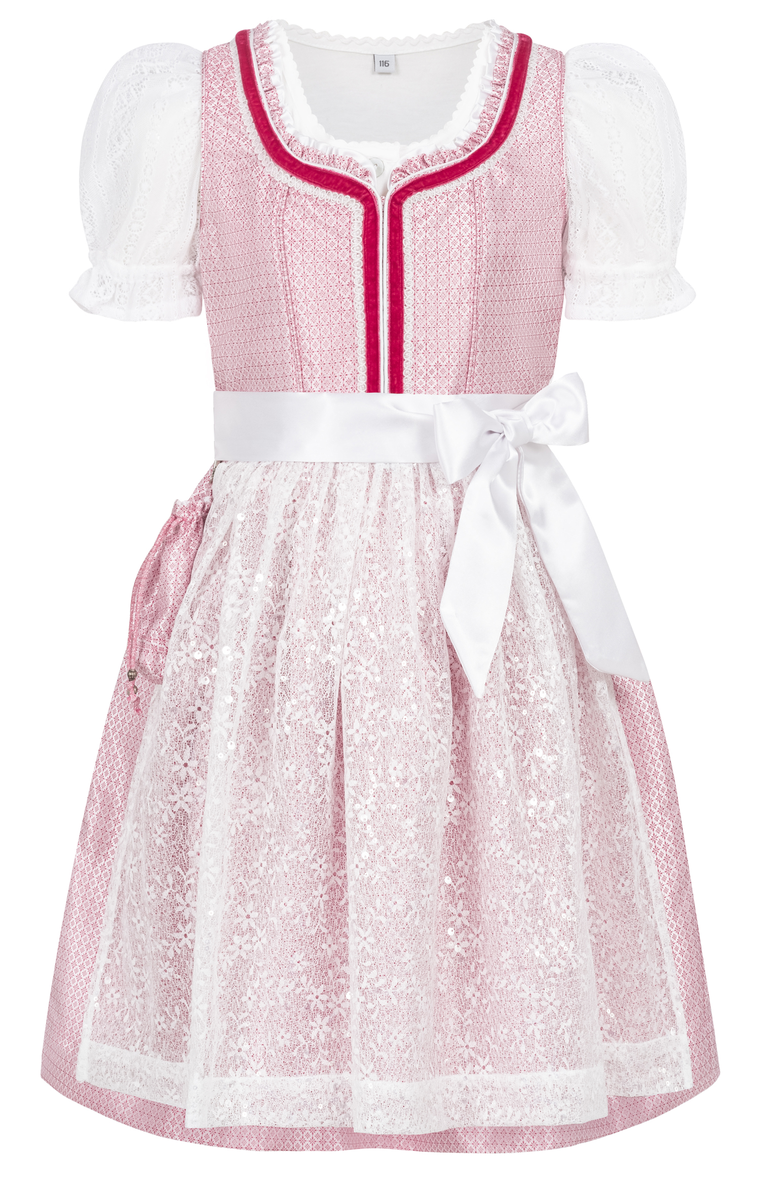 Kinderdirndl Lina in Rosa, 3-teiliges Set
