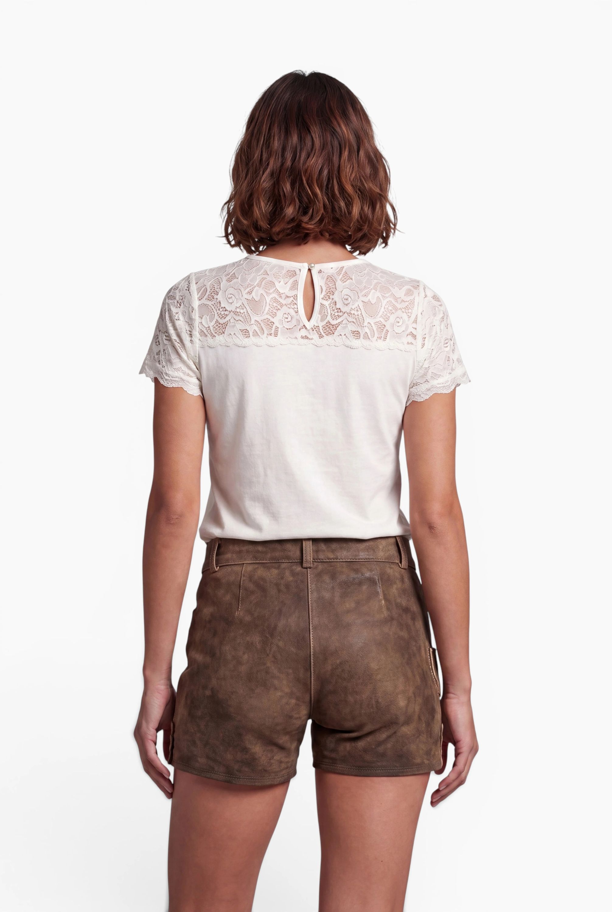 Trachtenshirt Kurzarm Bailey Offwhite