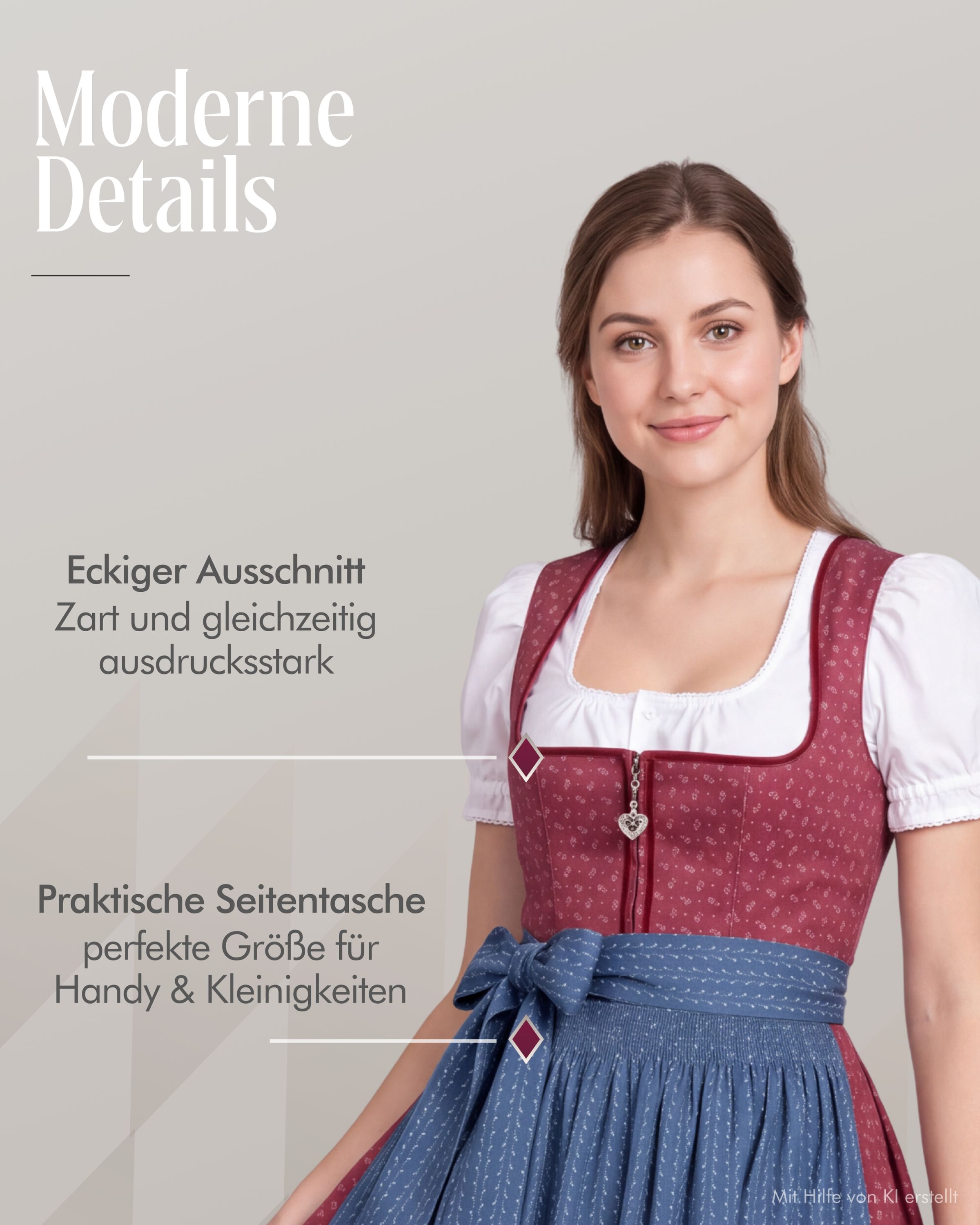 Midi Dirnd Gesr in Bordo von Nübler