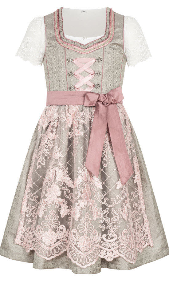 Kinderdirndl 3-teilig Rosy in Silber von Nübler