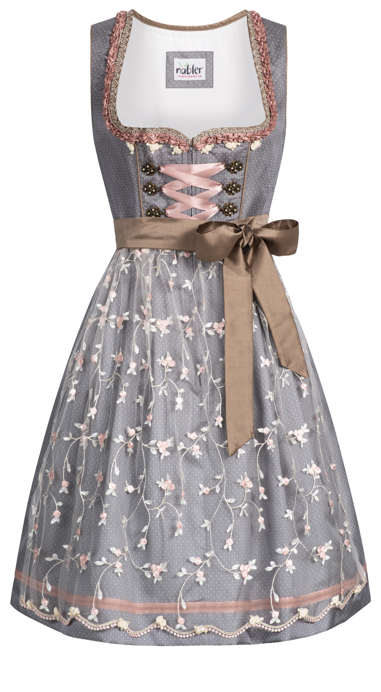 Dirndl midi Jasmin in Grau von Nübler