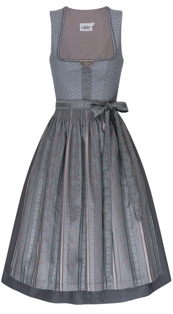 Midi Dirndl Helene in Silber von Nübler