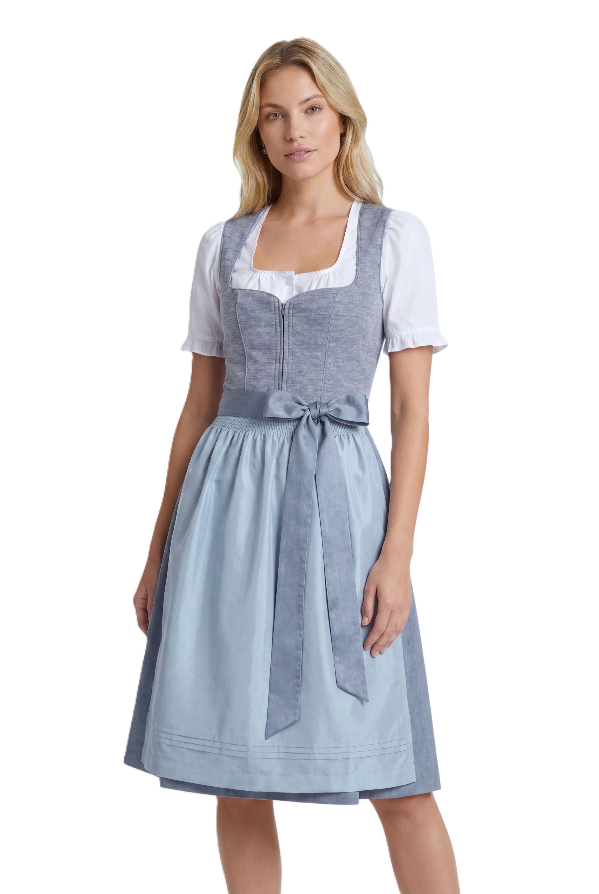 Mididirndl Kira in Rauchblau
