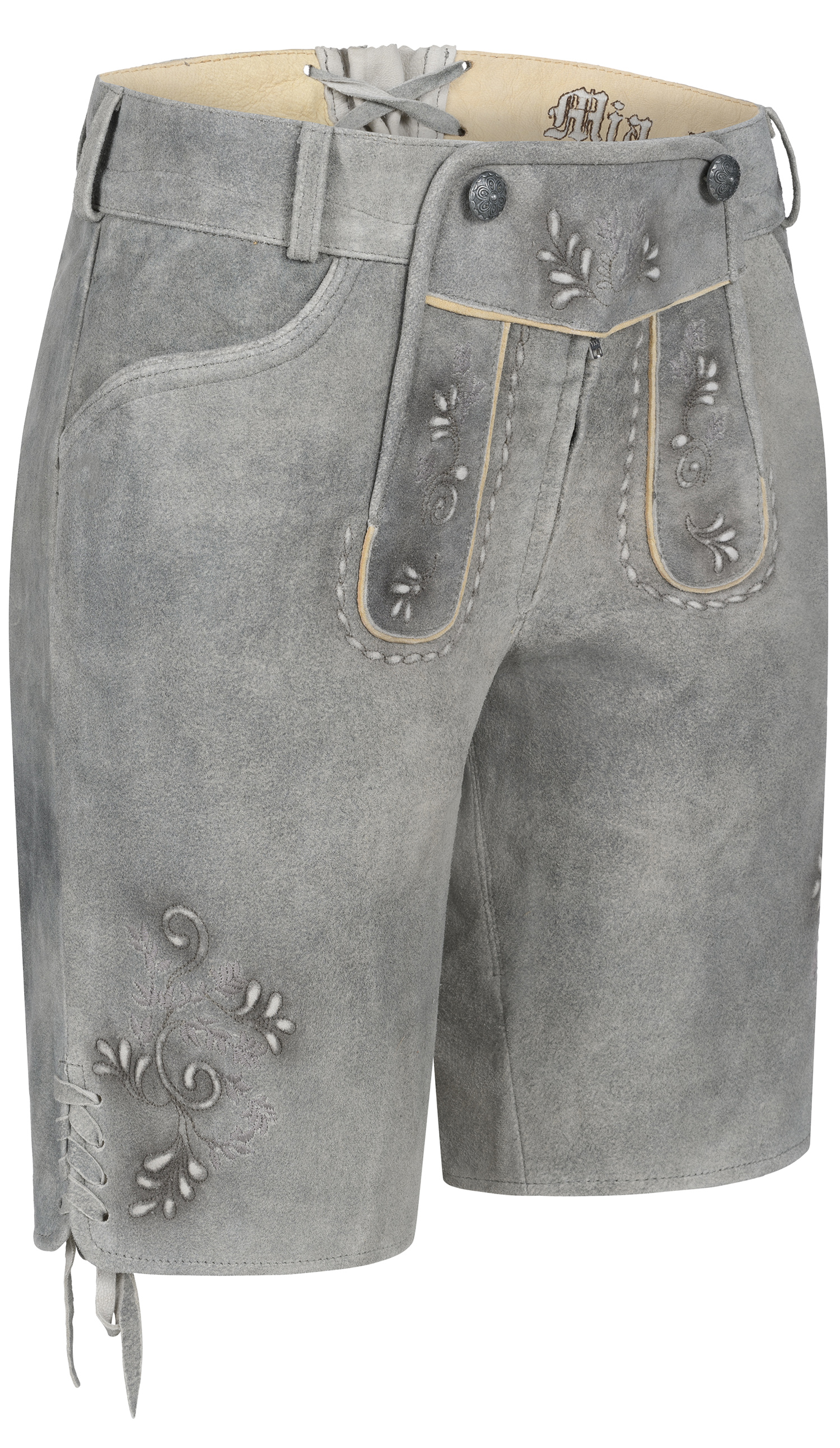 Lederhose Victoria-W London Fog in Hellgrau von Nübler