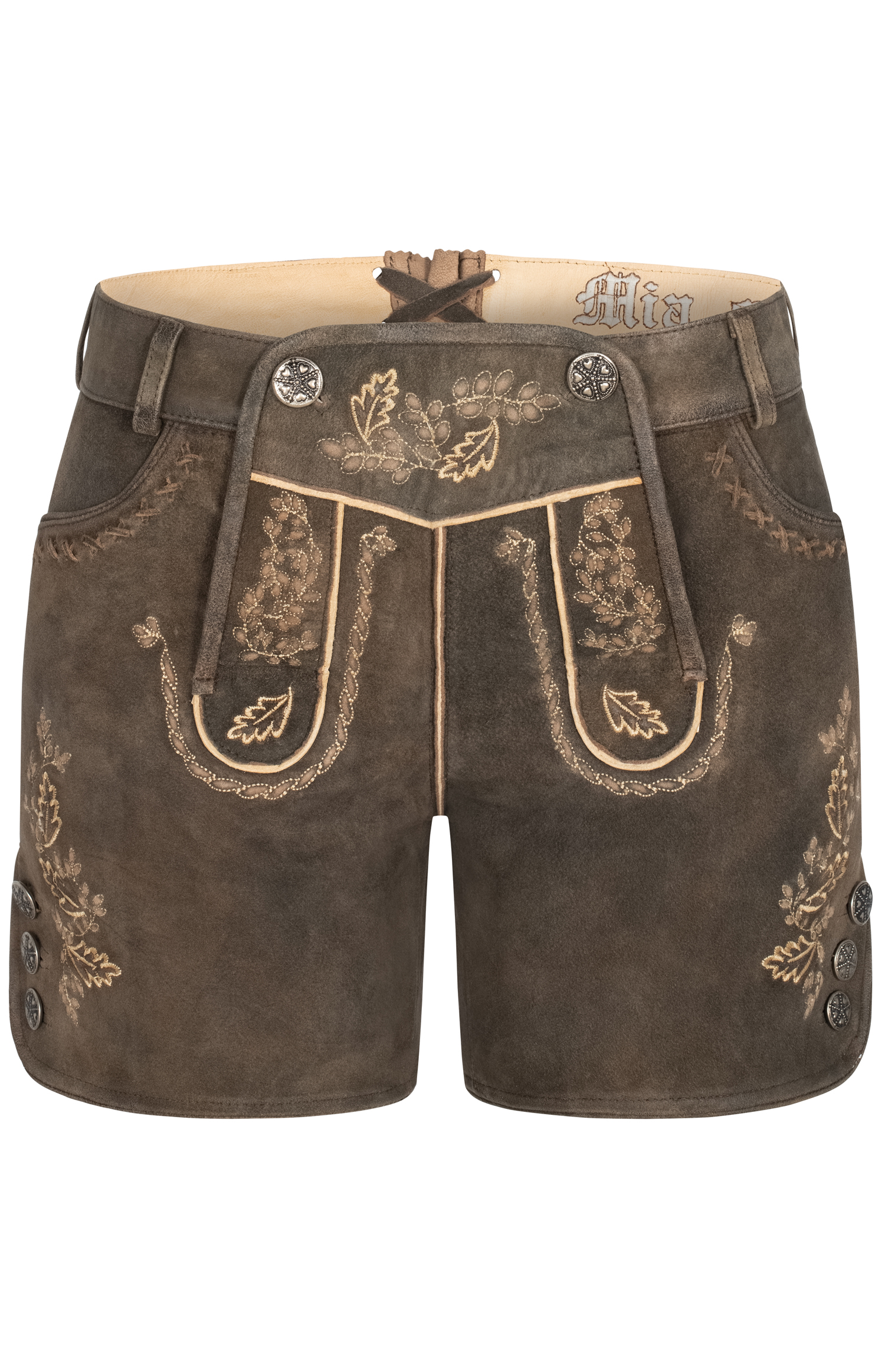 Lederhose Hotpant Meera in Mocca von Nübler