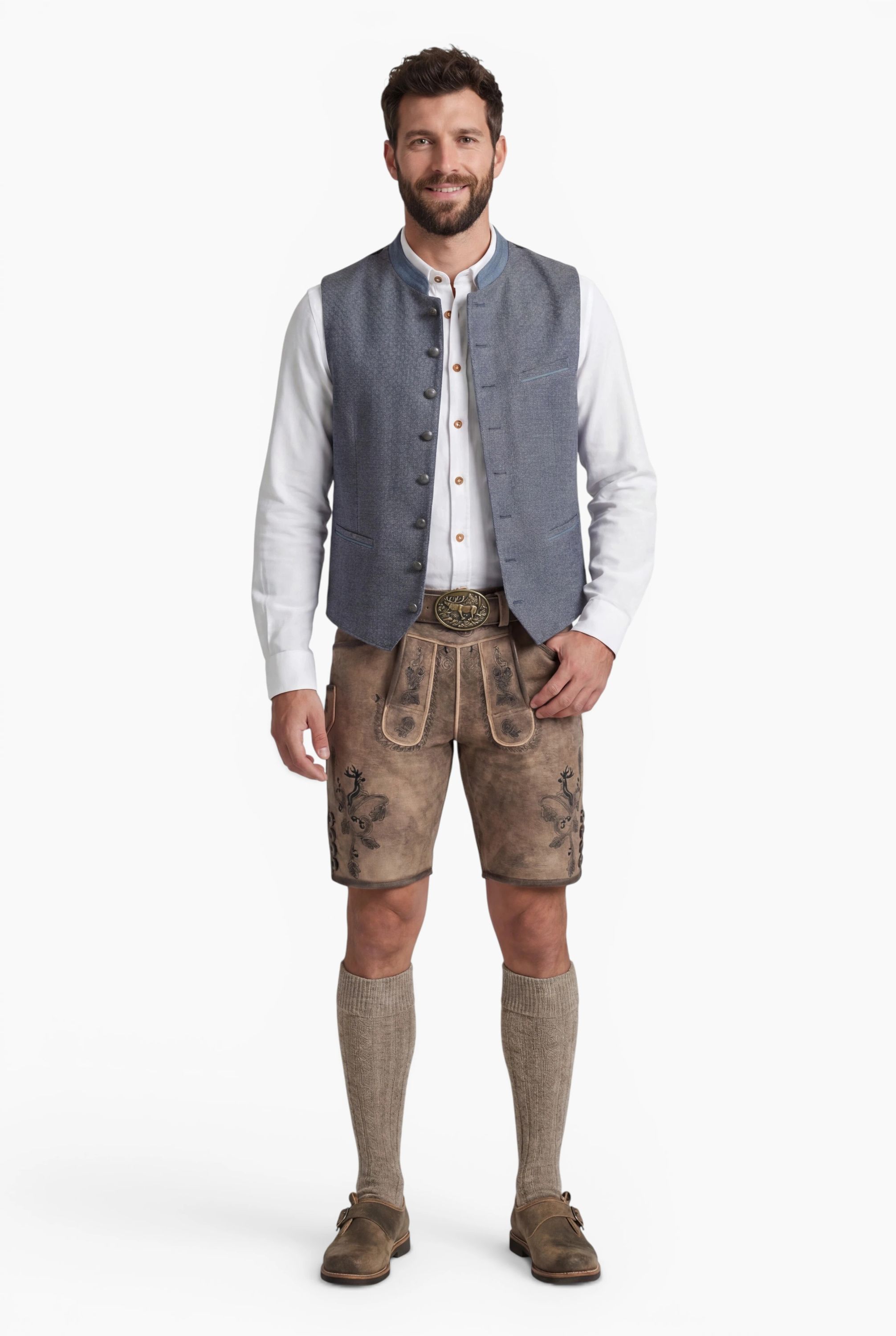 Trachtengilet Kaarlo in Rauchblau