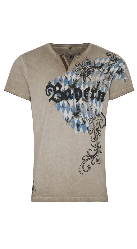 Trachtenshirt Kurzarm Zerres in Beige von hangOwear