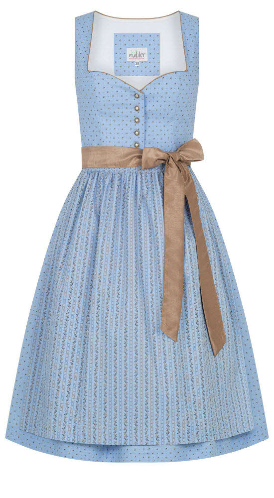 Midi Dirndl Alma in Hellblau von Nübler