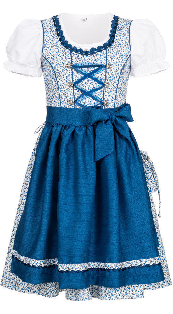 Kinderdirndl 3-teilig Doris in Blau von Nübler