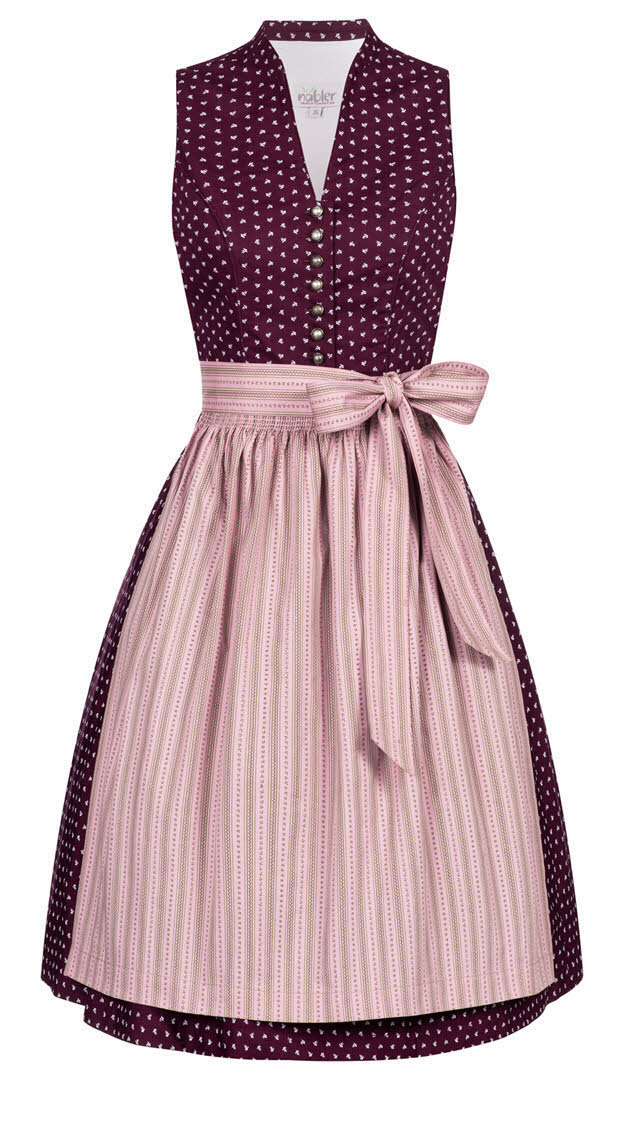 Dirndl midi Rita in Weinrot-Rosa von Nübler