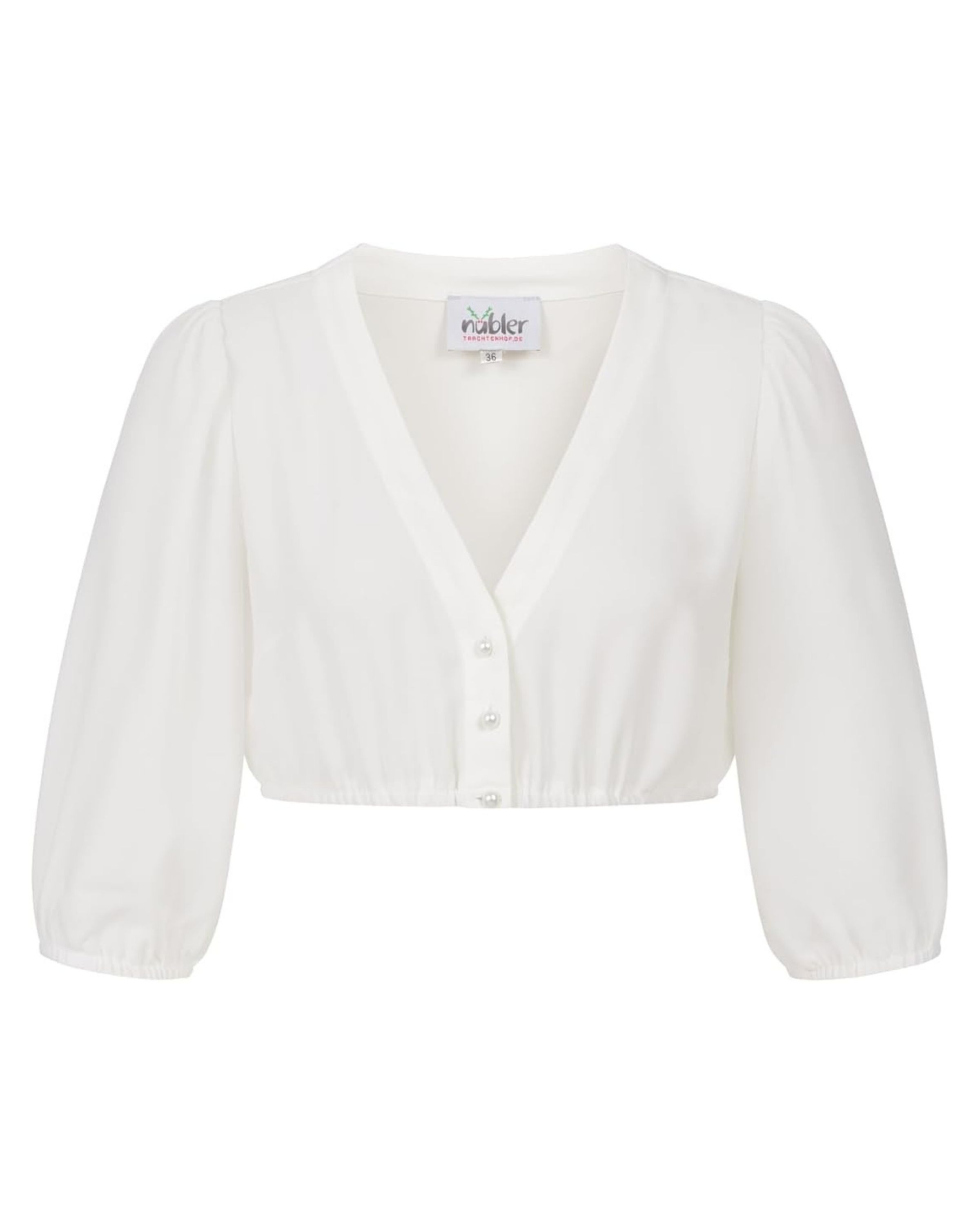 Dirndlbluse Charlotte 3/4-Arm in Creme von Nübler
