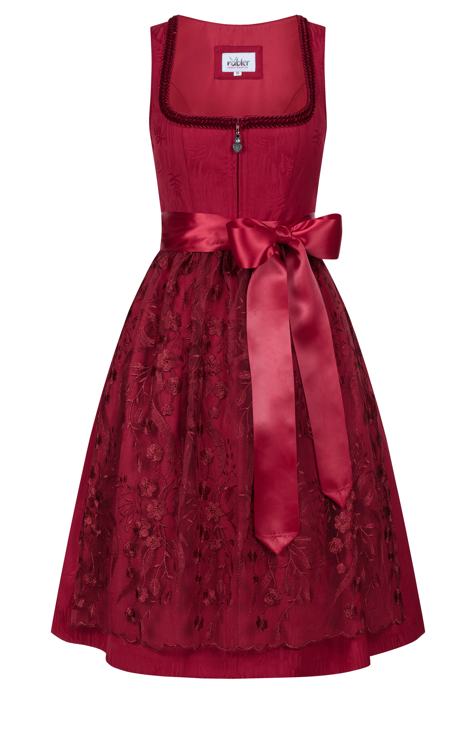 Midi Dirndl Floreta in Herzrot